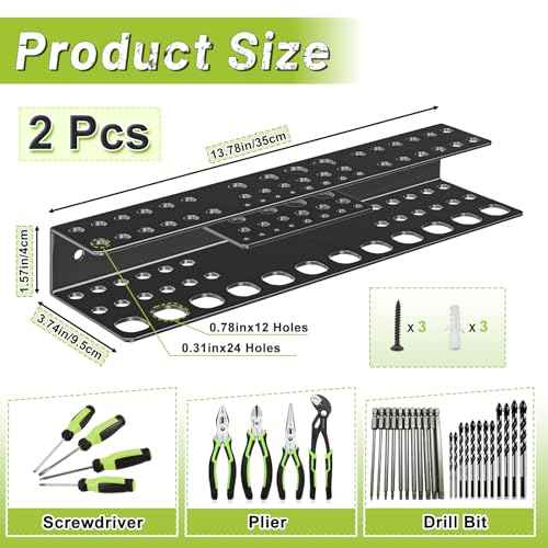 Screwdriver Holder Wall Mount,Heavy Duty Metal Utility Bit Organizer for Screw driver Pliers Drill Bits Small Tools,Screwdriver Organizer Suitable Garages Homes Workshops Sheds (54 holes 2pc)