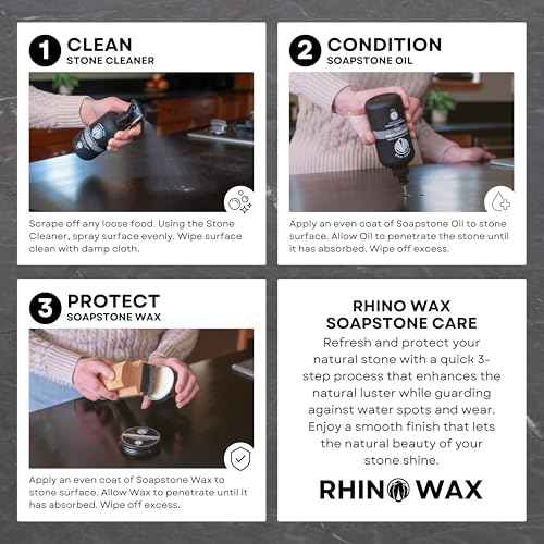 Soapstone Ultimate Care Kit - Soapstone Wax, Soap-Stone Oil, Stone Spray Cleaner, Scraper, Large Applicator, 3 Microfiber Cloths - Complete Protection for Stone Surfaces - Made in USA