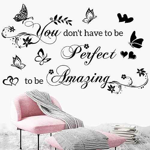 Inspirational Vinyl Wall Decals Quotes Stickers for Bedroom, Living Room, Home Decor - Teen Dorm Room Decal (Black)