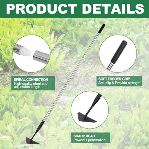Triangle Garden Hoe, Carbon Steel Push-Pull Weeding Tool, Equipped with 57.5" Stainless Steel Long Handle ? A Long-Handle Weeder for Digging, Weeding, Hoeing and Loosening Soil
