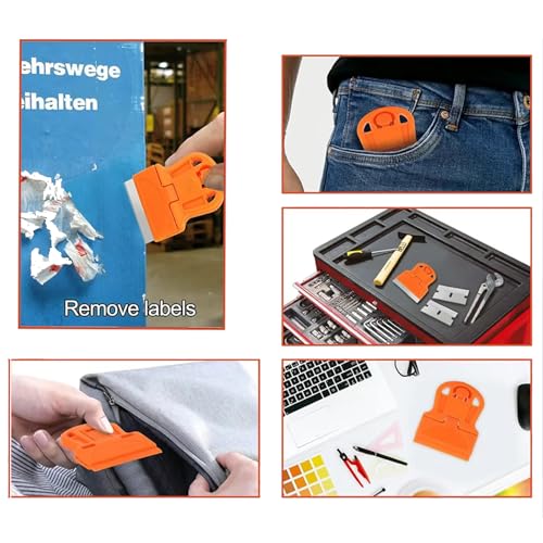 3 Pack Razor Blade Scraper Scraper Tool with Extra 15 Plastic Razor Blades and 15 Metal Blades£¬Adhesive Remover Removing Labels Stickers Taping on Glass Windows£¬Decal Sticker Remover
