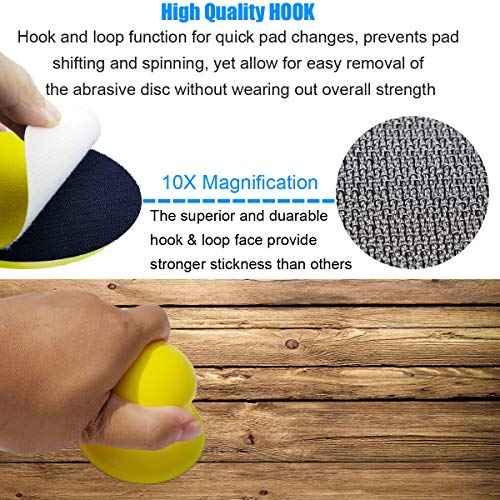 2 Pack 3" Round Hand Sanding Blocks for 3 Inch Hook and Loop discs Ideal For Wood Furniture Restoration Home Arts and Crafts