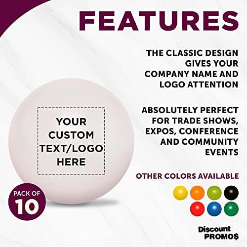 Custom Stress Balls for Adults, 10 Pack, Personalized Text, Logo, Hand Exercise, Perfect for Your Desk, Office, or Home, White