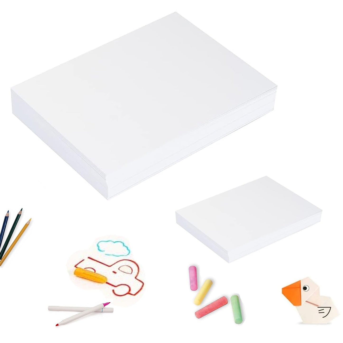 Sketch Drawing Paper 12 * 17in & 8.5 * 11in Art Craft Paper for Arts Supplies, White Paper for Drawing 200 Sheets