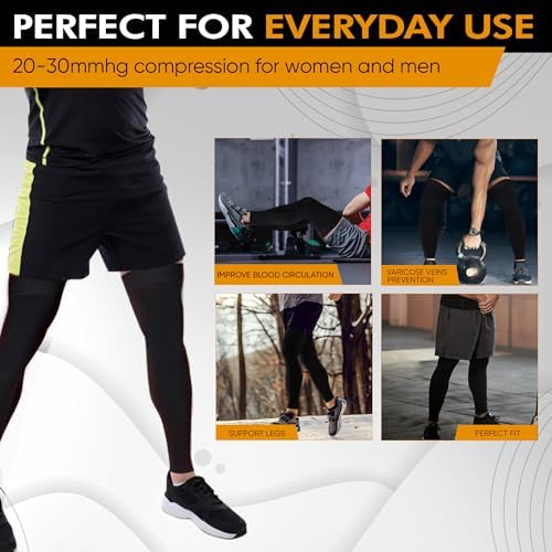 Doc Miller Thigh High Calf Sleeves Compression Hose 20-30 mmHg Opaque Stockings