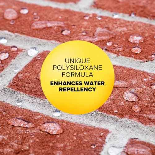 Advanced Water Repellent - Clear Sealer for Masonry Surfaces - High-Performance Polysiloxane Formula for Brick, Stone, & Concrete Waterproofing with Long Lasting Protection, 1-Gallon