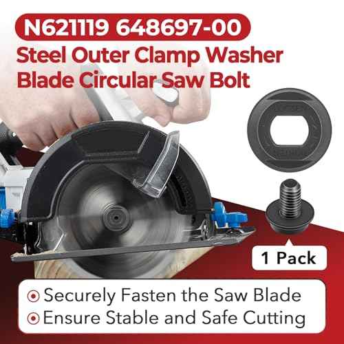 N621119 648697-00 Steel Outer Clamp Washer Blade Circular Saw Bolt Fit for DeWalt DCS372 DCS390 DCS391 DCS392 DC310 DCS373 DC310K DC390B DCS393 Durable New Replacement Parts