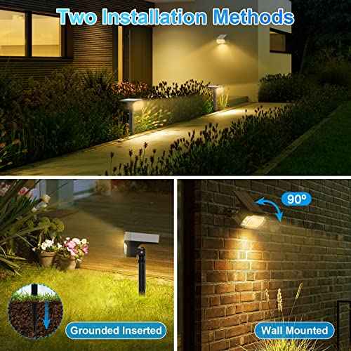 Solar Spot Lights Outdoor, [57 LED/6 Pack] Solar Lights Outdoor IP65 Waterproof, 3 Modes Solar Powered Landscape Spotlights for Garden Yard Outside Patio Pathway Pool(Warm White)