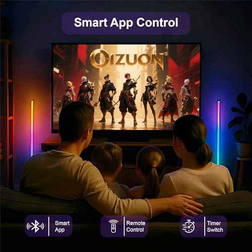 2 Pack Corner Floor Lamp ? 57'' Tall RGB Lamp Modern Mood Lighting with 88 LEDs, Bluetooth App Control, and Sturdy Base for Effortless Setup