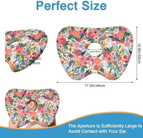 Ear Piercing Pillow for Side Sleepers Pillows with Holes for Ear Pain,Donut Pillow for Ear Side Sleeping Pillow for Adults CNH Ear Pain Relief Pressure Sores Ear Pillow with Hole in Center