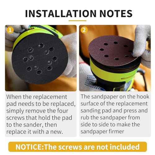 5" 8 Hole Hook & Loop Orbital Sander Metal Pad Compatible with Ryobi PCL406 RS240 RS280 RS280VS RS281VS RS290 P410 P411 Random Orbital Sander Replacement Part for Ryobi # 030157001018