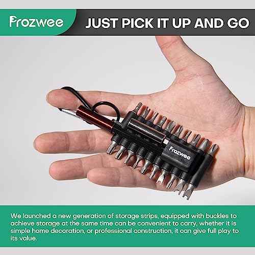 4PCS 22-Hole Screwdriver Bit Holder with Carabiner,Plastic Screwdriver Head Storage Case Organizer for Screwdriver Bit