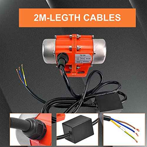 Industrial Concrete Vibrator AC Single Phase 110V 3600RPM 40W for Vibrating Table Feeder Silo(40W)