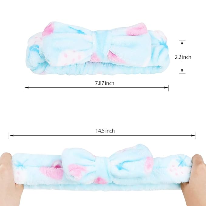 8 Pack Spa Headbands for Women, Soft Bow Skincare Headband for Washing Face, Skincare, Salon & Makeup, Bulk Spa Party Favors, Ideal Christmas Gifts or Stocking Stuffers for Teen Girls
