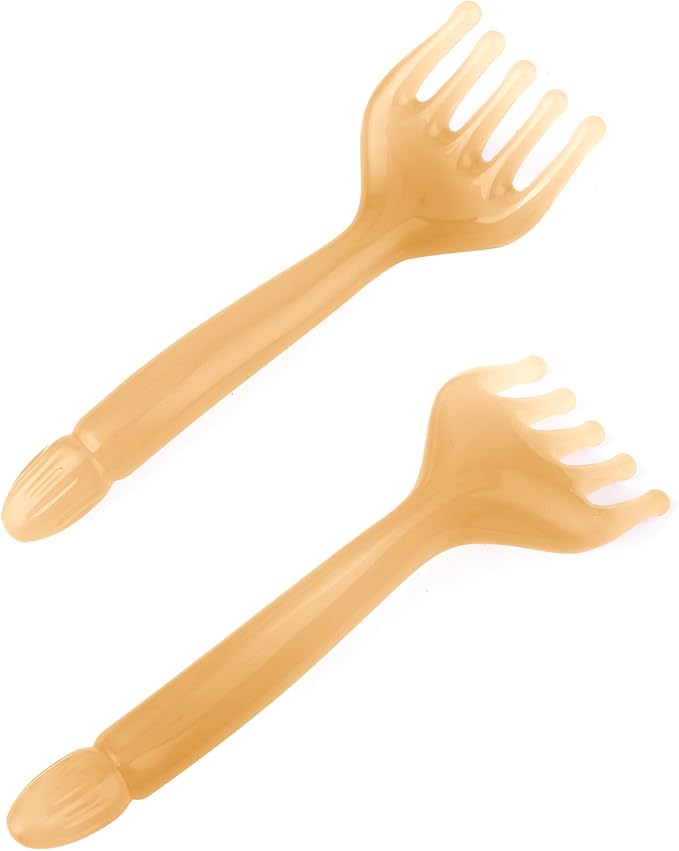 2Pcs Head Massager Manual Hair Scalp Massager Gua Sha Five Claw Massage Tool Comb Portable Handheld Resin Relax Tool for Father's Day Mother's Day Gifts (Amber)