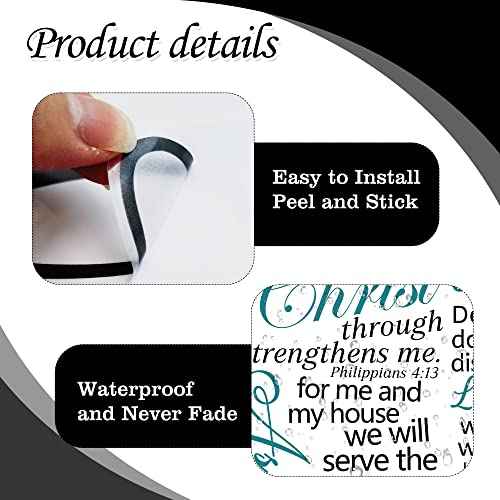 Bible Verse Wall Decals Inspirational Wall Decals Quotes Christian Scripture Religious Wall Stickers Peel and Stick Motivational Decal Postive Saying Wall Stickers for Women Family Home Bedroom Decor¡¦