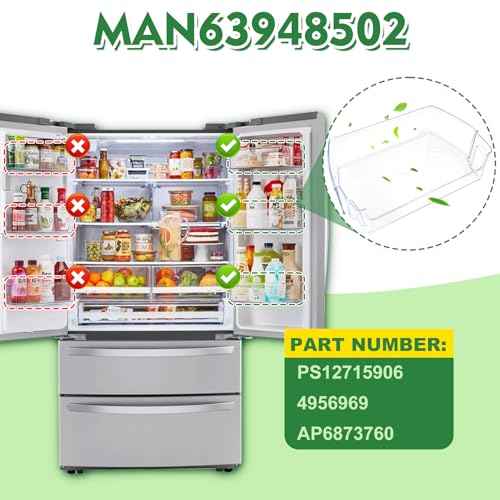 MAN63948502 Door Shelf Bin Compatible with lg LFXS28968D, LFCC22426S, LRMXS2806S, etc, Part Number: PS12715906, 4956969, AP6873760, EAP12715906