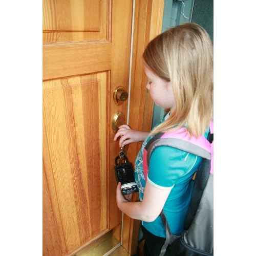 SL-500 Punch Button Lock Box, Black | Portable Shackle LockBox For Outside- Fits House Keys, Car Keys, Fobs, Credit Cards/IDs & More | Keypad Safe Box, Digital Push Button Combination Lock