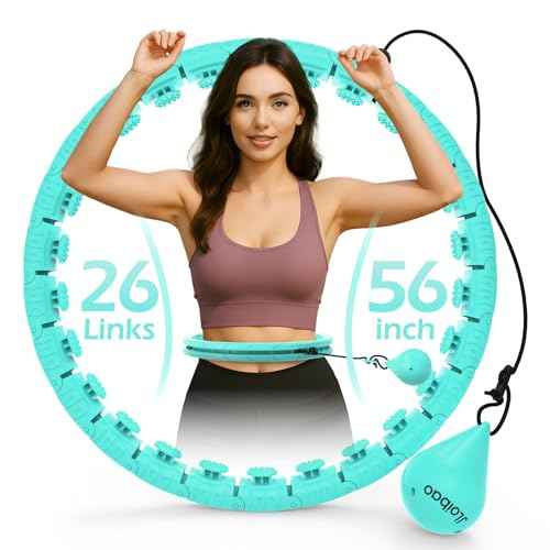 Weighted Hula Circle with 26/32 Links(56-66 Inch) for Adults Weight Loss, Infinity Fitness Hoop Plus Size, for Women Smart Exercise Equipment