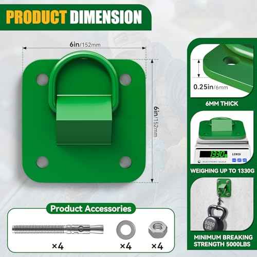 D Ring Anchor Plate l Concrete Plate Anchors for Concrete Walls,Ceilings,Columns l Steel D-Ring Reusable Anchor Plate
