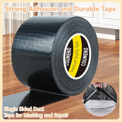 Heavy Duty Masking Repair Tape for Sealing and Repair, Strong Stickness Duct Tape 2inX66FT Black