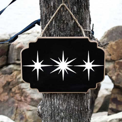 FINGERINSPIRE 9PCS Stars Stencils with 1Pc Plastic Paint Brush 5.9x5.9inch 9 Styles Star Burst Pattern Drawing Templates for Painting on Wood Canvas Fabric Wall Furniture