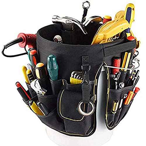 Bucket Tool Organizer, 56 Pockets, Bucket Tool Caddy Organization for Garden Yard Lawn, Construction, Carpenter, Electrician, for Most Buckets, Tote and Bucket Organizer