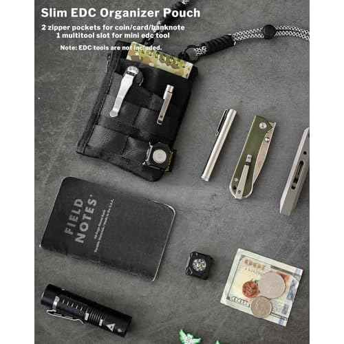 VIPERADE VE18R EDC Pouch with Strap, 4 Multi-Purpose Pockets, Slim EDC Wallet Organizer for Men