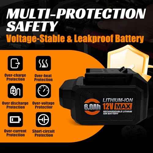 12V 6.0Ah Battery for SKil PWRCORE 12V Series Cordless Power Tools, Replacement for Skil Battery Model BY500101, BY519801,etc