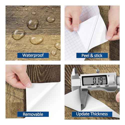 FunStick Brown Wood Contact Paper for Countertops Cabinets Waterproof Wood Wallpaper Peel and Stick Butcher Block Countertop Contact Paper Removable Wooden Grain Wall Paper Vinyl Wrap for Desk 16"x80"