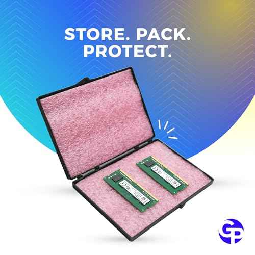 5 Antistatic Storage Cases with Foam Insert ? 6"Lx 4"W x 0.5H", Made in the USA, Black Plastic Hard Case with Foam and Hinged Lids, Small Storage Box for Electronic Components