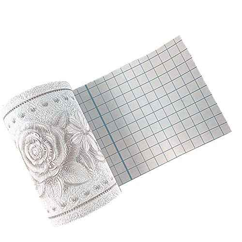 Simplemuji Self Adhesive 5 Meters White Peony 3D Peel and Stick Waterproof Wall Border Easy to Apply 4 Inch by 16.5 Feet