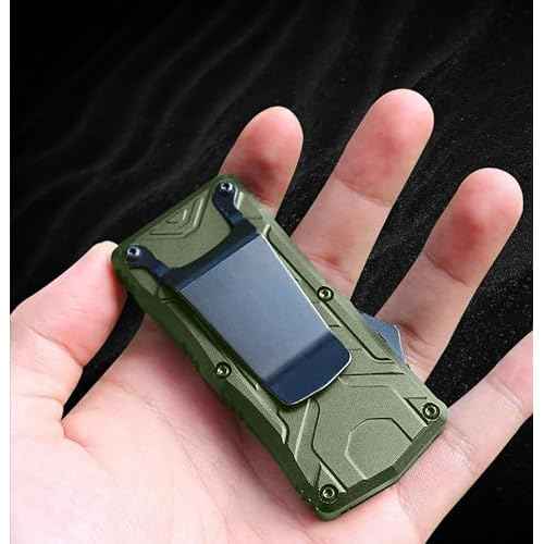 OTF Box Cutter Automatic Utility Knife Dual Action Out the Front (Contoured Green)