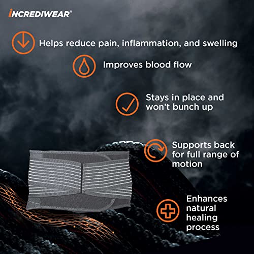 Incrediwear Back Brace - Back Support Brace for Back Pain Relief from Muscle Pain, Sciatica or a Herniated Disc, Everyday Lower Back Lumbar Support (Small)