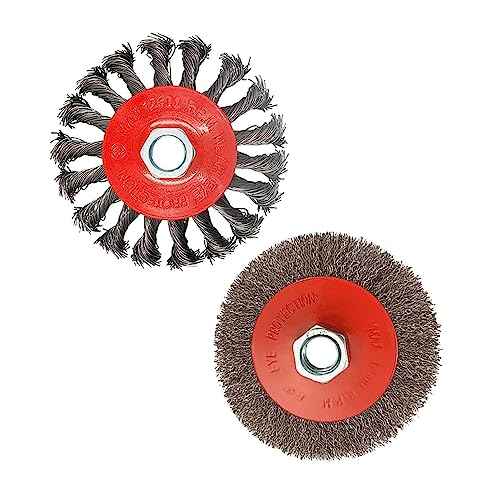 Wire Wheel Brush for 4-1/2" Angle Grinder 4 Inch Wire Wheel Set 5/8"-11 Threads Arbor - 2pcs