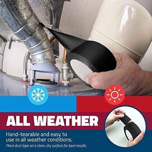 Reli. Duct Tape, Black | 1.88" x 60 Yards Total (2 Rolls, 30 Yds Each) | Heavy Duty Duct Tape - Waterproof, Tear by Hand | Repairs, Construction, Bundles, Piping,Box Sealing (Black)