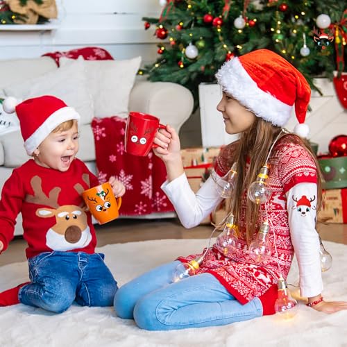 Christmas Reindeer Face Stickers for Crafts, 52 Pcs Christmas Vinyl Reindeer Face Decals for Wall Window Cling DIY Art Door Refrigerator Ornaments Glass Cup Water Bottles Christmas's Party Decorations