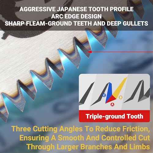 Japanese Teeth Wood Pruning Reciprocating Saw Blades, 15 Inch, 6 TPI, Arc Edge Wood Pruning Saw Blades for Tree Trimming, for Sawzall Blades for Trees (5 Blades)