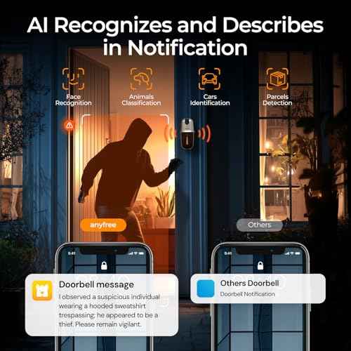 Doorbell Camera Wireless Video Doorbell with Chime, AI Motion Detection Doorbells with 2.4/ 5Ghz WiFi,Solar Assist Battery, HDR Night Vision,Long Distance 2-Way Talk, Local/AWS Cloud Storage