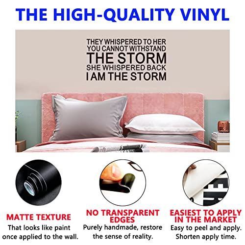 SEATUNE Inspirational Quotes Wall Stickers - Women Teen Girls Wall Decals - Positive Motivational Encouragement Home Vinyl Art Wall Decor - They Whispered to Her You Cannot Withstand The Storm 21"X11"