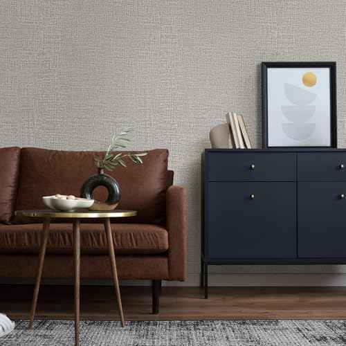 WADILE Wallpaper Peel and Stick for Cabinets and Removable Wall Paper, Texture Adhesive Removable Contact Paper for Bathroom Garage Living Room 78.7¡È ¡¿ 15.8¡È Light Grey