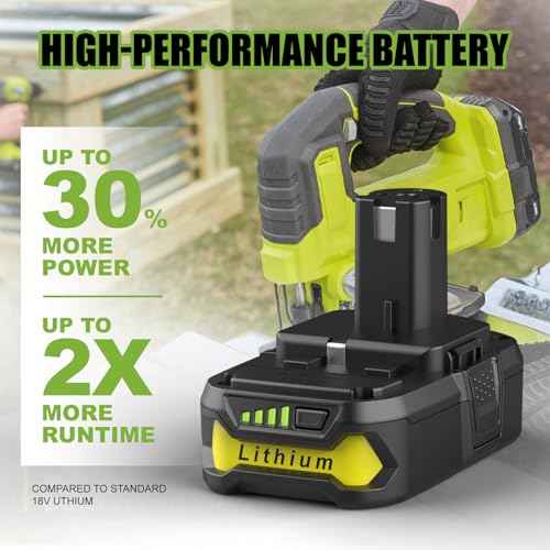 Powilling 2Packs 4.0Ah Battery Replacement for Ryobi 18V Battery, P100 P102 Compatible with Ryobi 18 Volt Cordless Power Tools PCL525B PCL515B
