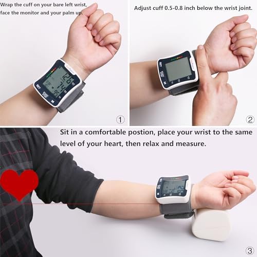 LotFancy Talking Blood Pressure Monitor, Blood Pressure Monitors for Home Use, Blood Pressure Machine with Voice Broadcast, Wrist Blood Pressure Cuff 5.3"-8.5"
