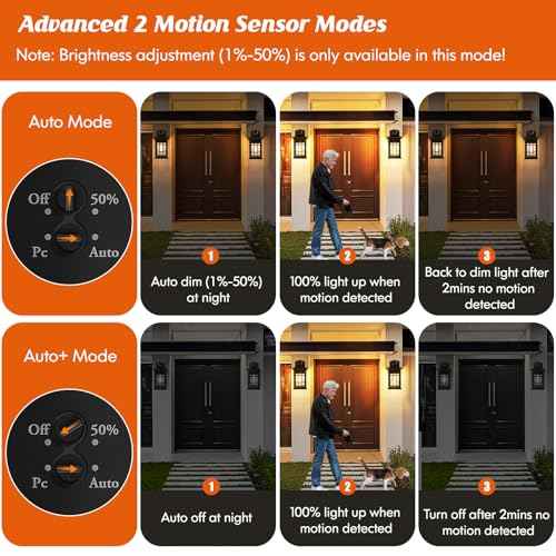 Motion Sensor Outdoor Wall Light Black, Dusk to Dawn Outside Porch Light Fixture Wall Mount, Waterproof Exterior Light Fixture with Seeded Glass, Matte Black Wall Sconce Lantern for House Patio Garage