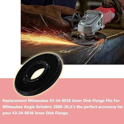 43-34-0036 Replacement Milwauke Inner Disk Flange Fits For Milwauke Angle Grinders 2680-20, 2680-22, 6116-30, 6116-31, 6122-30, 6122-31, 6123-30, 6123-31, 6140-30, 6140-33(1 Pcs) (1Pcs)