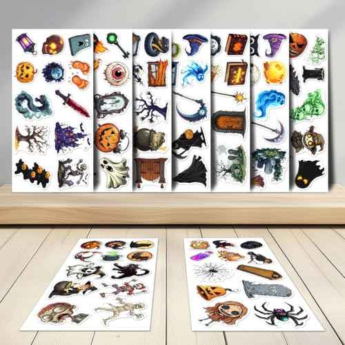 108 PCS Halloween Vinyl Stickers, Spooky Waterproof Decals for Laptops, Water Bottles, Skateboards, Phones, Halloween Party Favors and Decorations for Kids Teens Adults