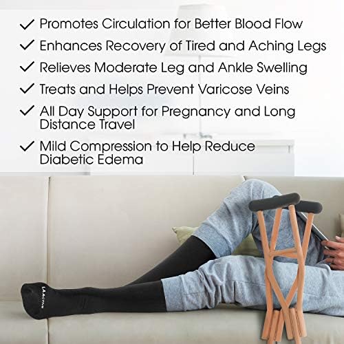 LA ACTIVE Graduated Compression Socks with Non-Slip Grips for Safety - 15-20mmHg for Women & Men