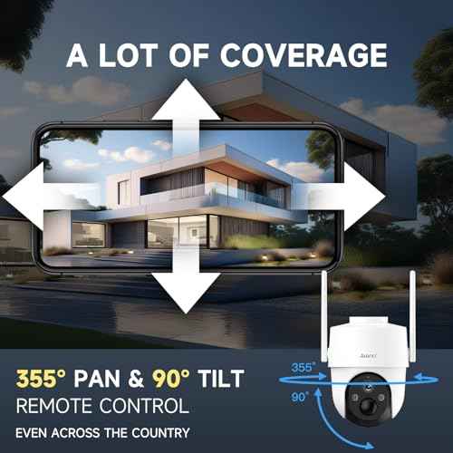 ARENTI 4G LTE Cellular Security Camera 2K, Solar Powered Live Feed Camera Outdoor Wireless for Home Security, Color Night Vision, 360¡Æ PTZ No WiFi Needed, PIR Sensor 2 Way Talk (Includes SIM Card)