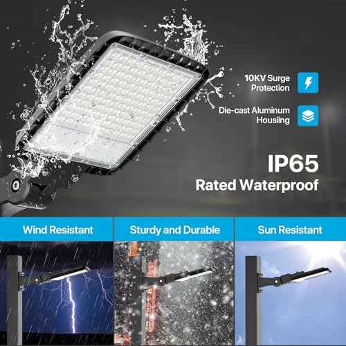 LED Parking Lot Light, 150W LED Barn Light with Dusk to Dawn Photocell, 5000K Daylight, IP65 Waterproof, Adjustable Arm Mount, AC 120V, Commercial Wall Pack Light for Yard, 1 Pack