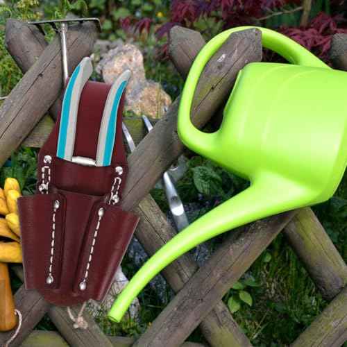 Portable Cowhide Tool Storage Bag with Multiple Pockets Repairing Tool Pouch for Wrenches Electrical Tools for Gardening and Construction